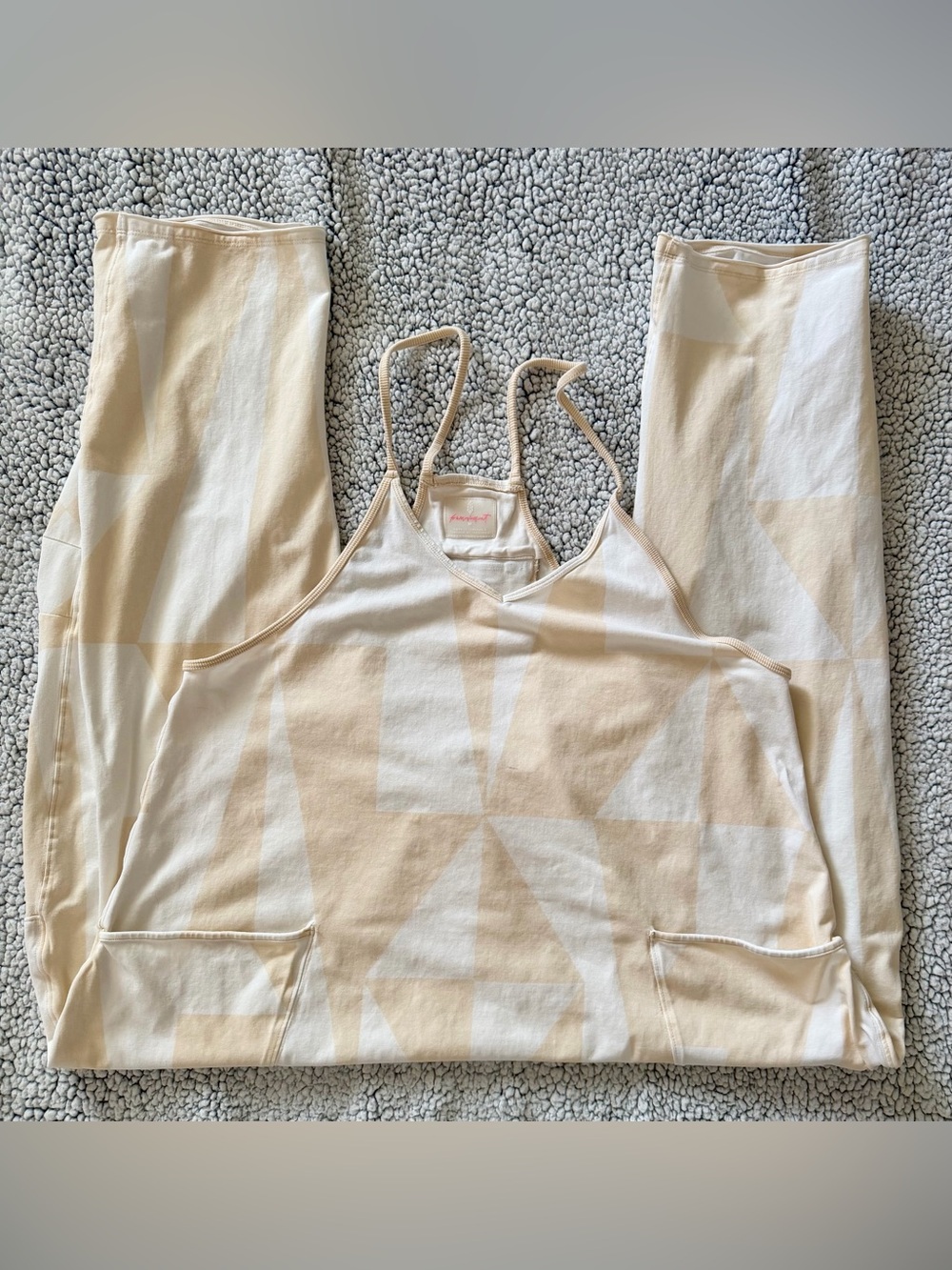 FP Movement by Free People Cream & White Geometric Jumpsuit Romper - Picture 5 of 6